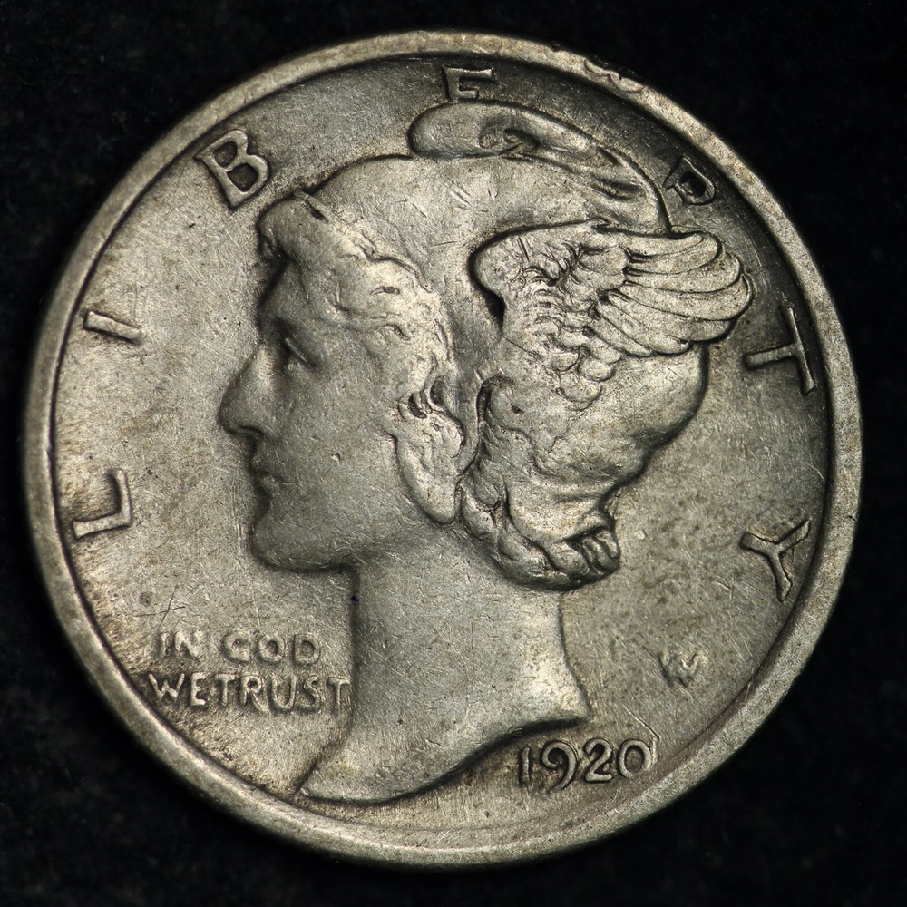 1920 Mercury Silver Dime CHOICE AU E175 GTM