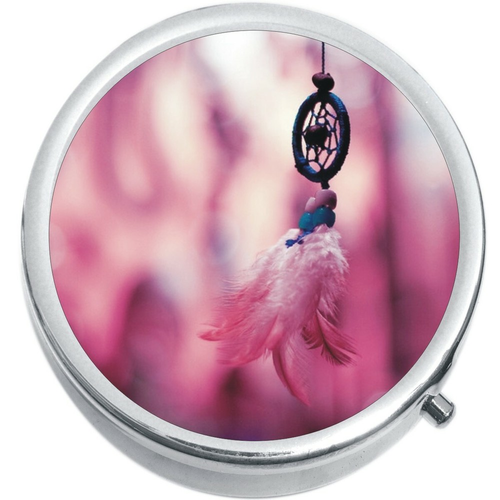 Pink Dreamcatcher Medicine Vitamin Pill Box