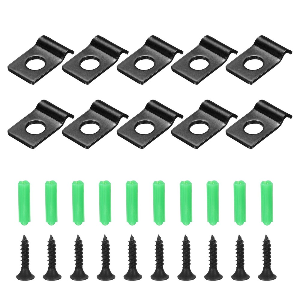 50Pcs 2mm Pipe Strap Set Carbon Steel Conduit Strap, Black