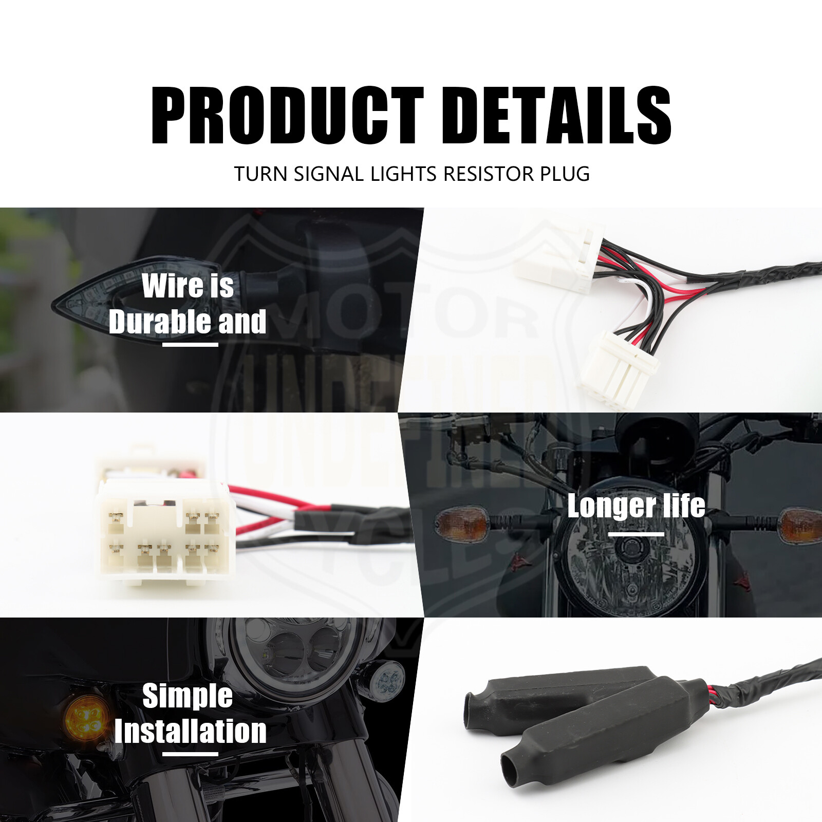 LED Equalizer Load Blinker Turn Signal Light Resistor Plug in Flasher For Harley