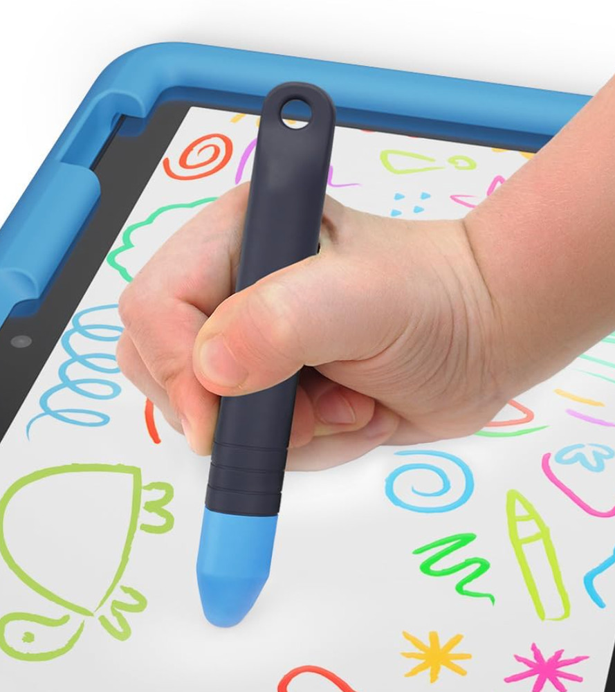 Amazon Kid Toddler Friendly Tablet Stylus with Tether, 2 pack, Blue, No Roll