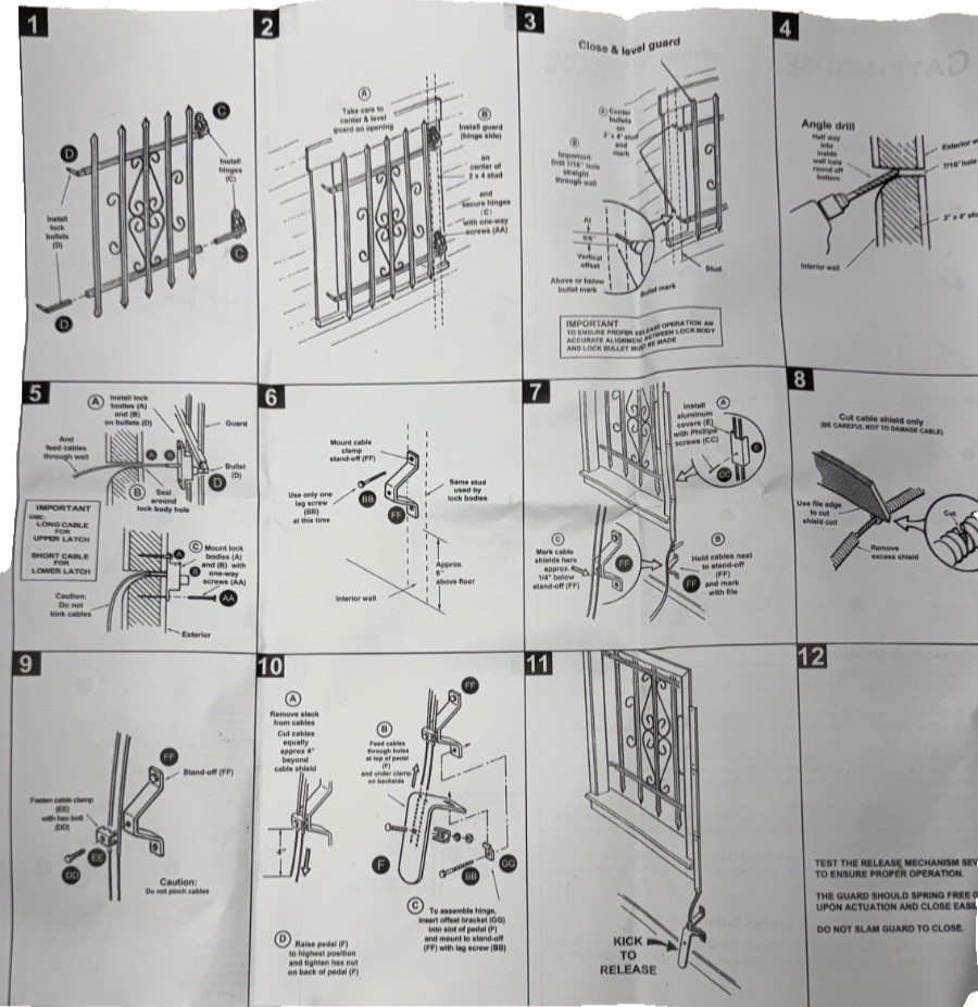 Window Bar Emergency Release Kit Gatehouse 0442676 NEW