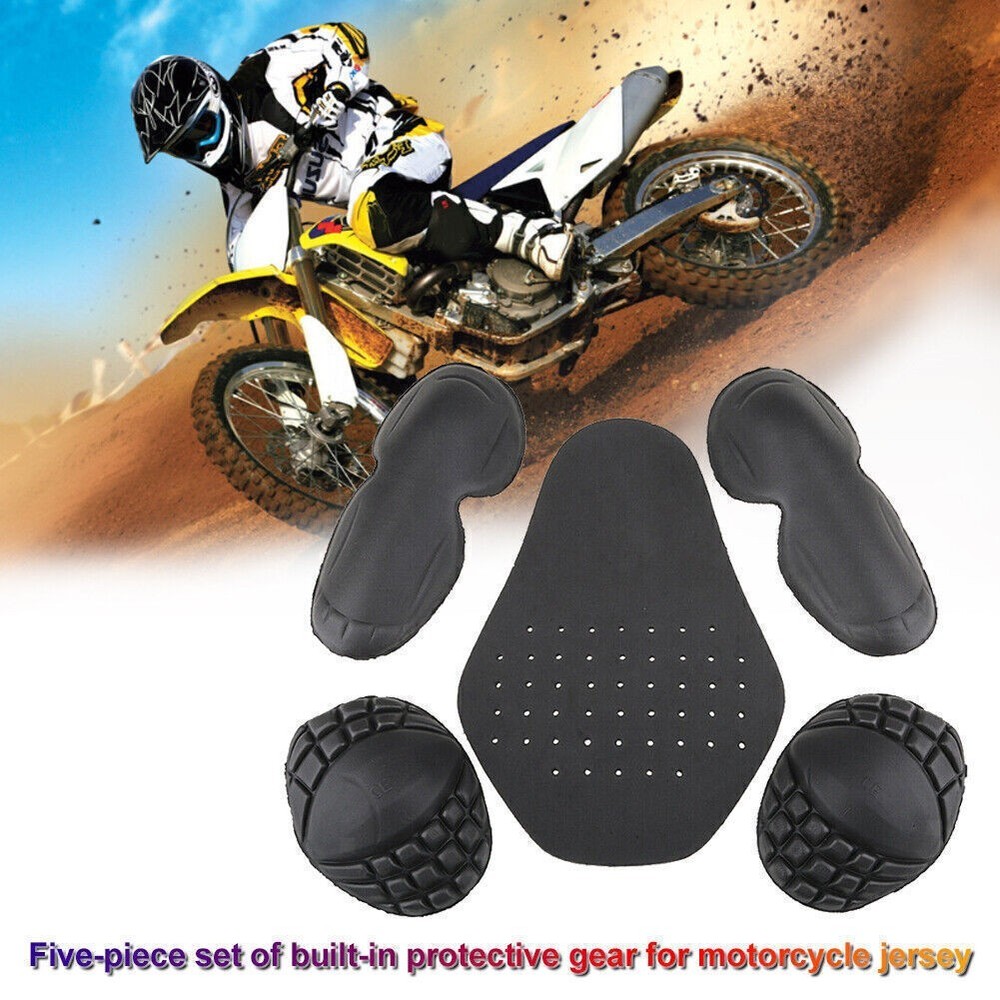 5Pcs Motorcycle Jacket Lining Protector Pads for Shoulder Elbow Back Armor Guard