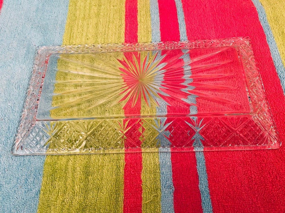 Shannon Crystal by Godinger Dublin 11.75" x 6 1/4" Rectangular Serving Tray