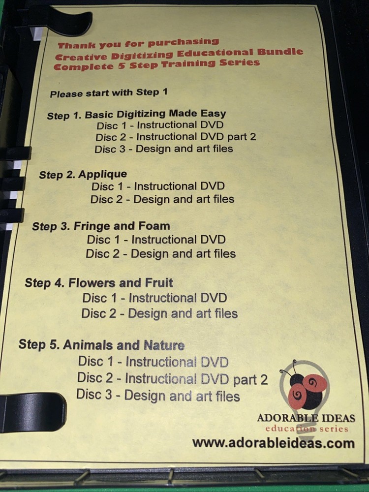 ADORABLE IDEAS JOHN DEER'S Creative Digitizing 5 Step Training DVDs(C3)