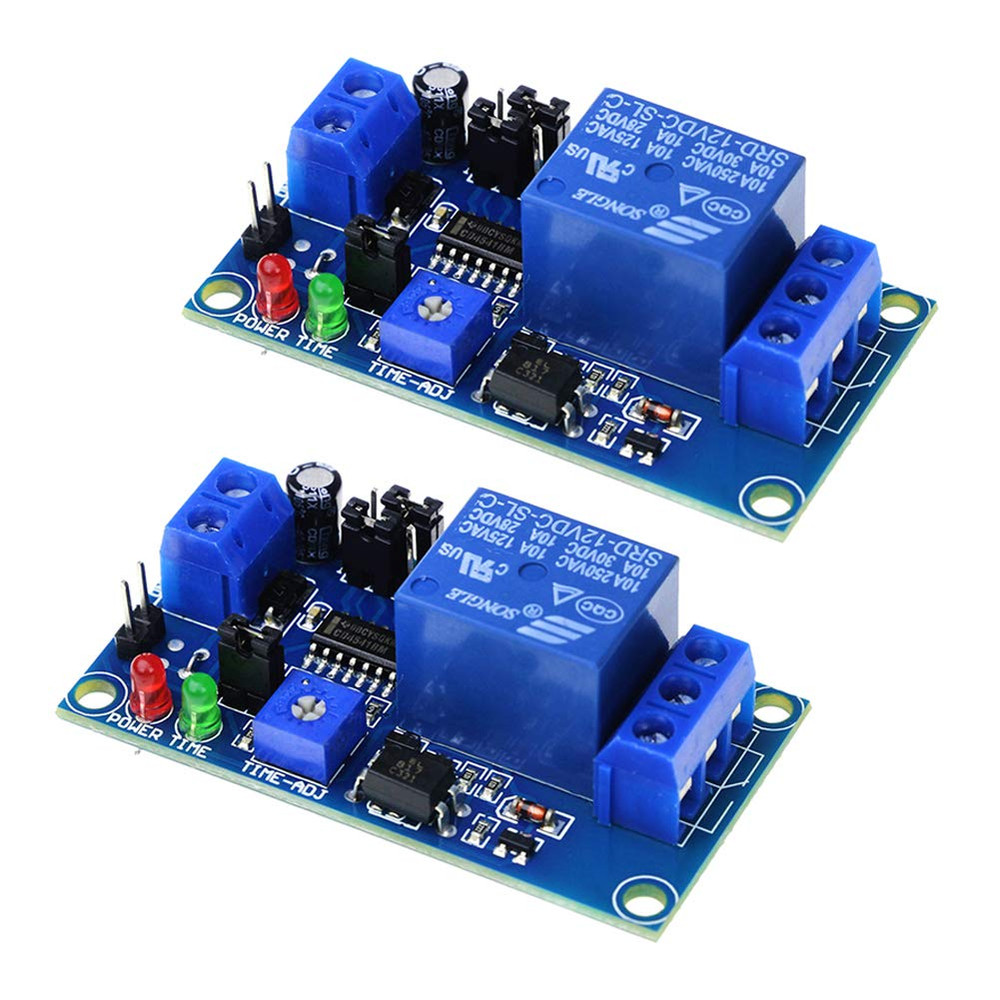 2PCS DC 12V Delay Relay Switch Turn on off Switch Module with Time Timer Timing