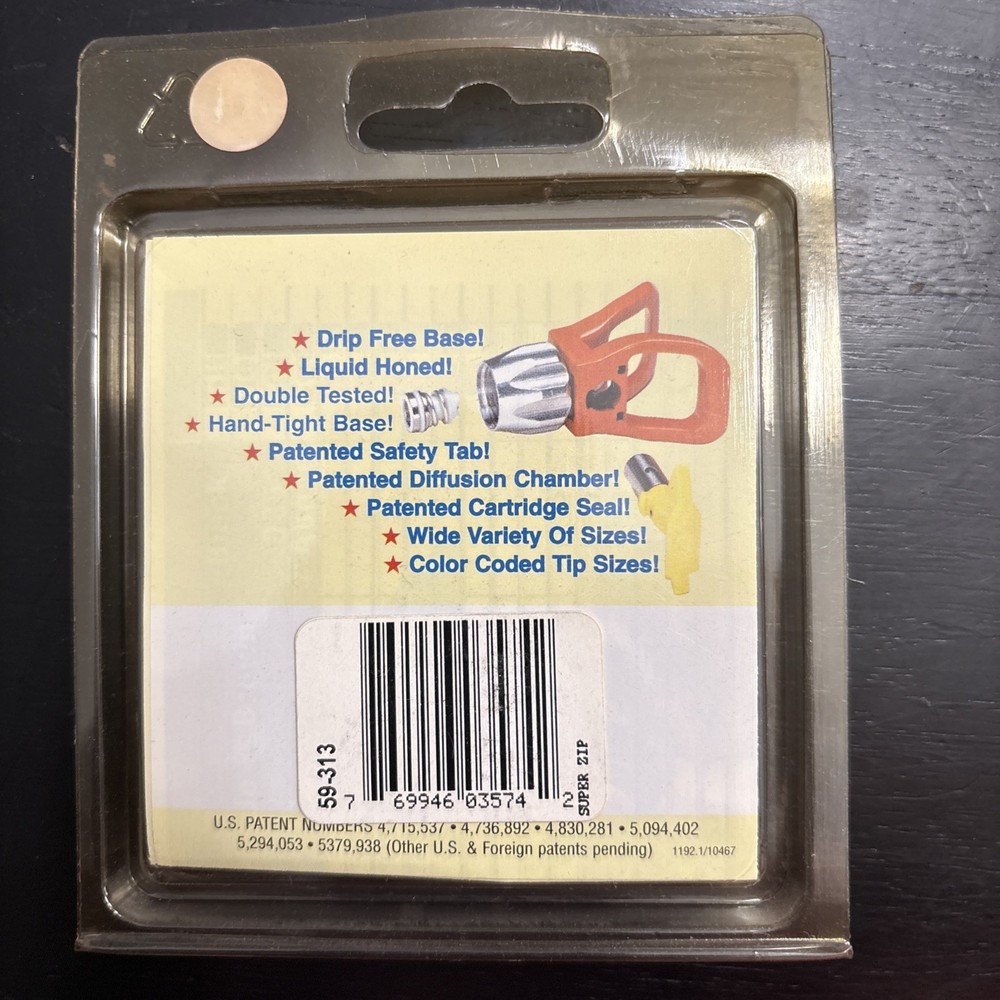 ASM SUPER-ZIP REVERSIBLE/SWITCHABLE Paint Sprayer Tip #59-313 New In Package