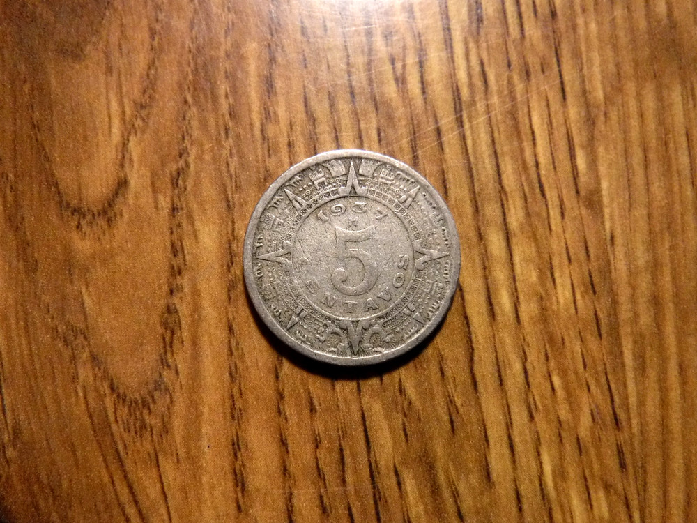 MEXICO 5 CENTAVOS 1937 COIN (415)
