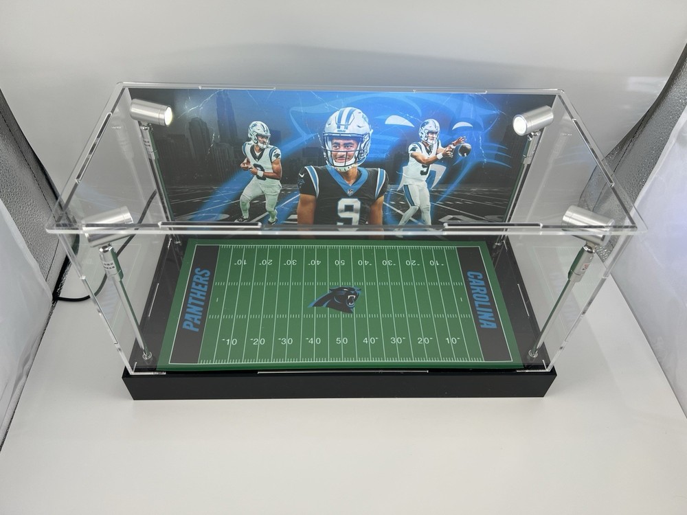 Bryce Young - Panthers - Custom 2 Mini Helmet Display Case W/ LED Lights