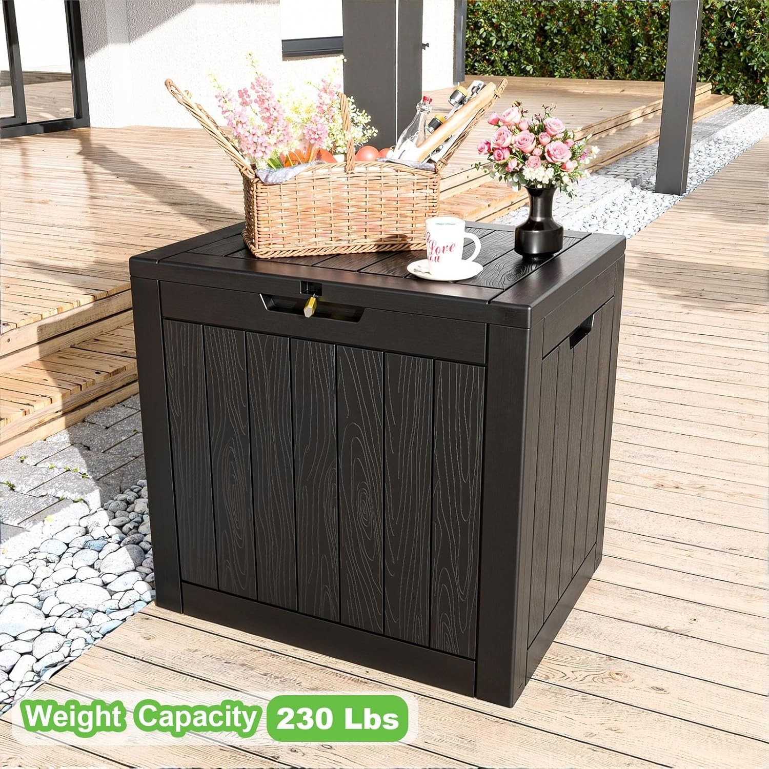 30 Gallon Resin Deck Box - Lockable, Durable Outdoor Storage for Every Need