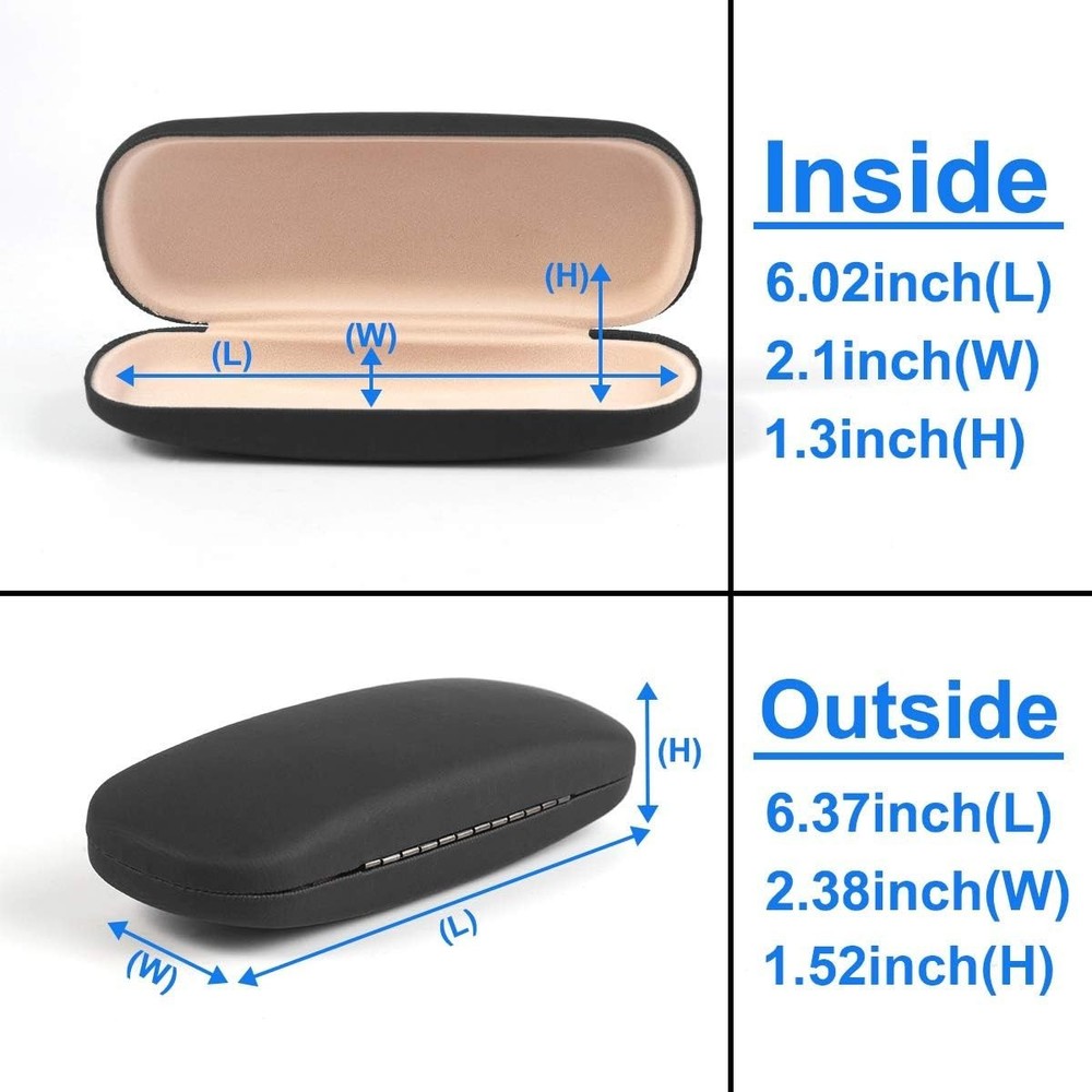 Modern Black Hard Shell Eyeglasses Case - Lightweight, Durable, and Protective