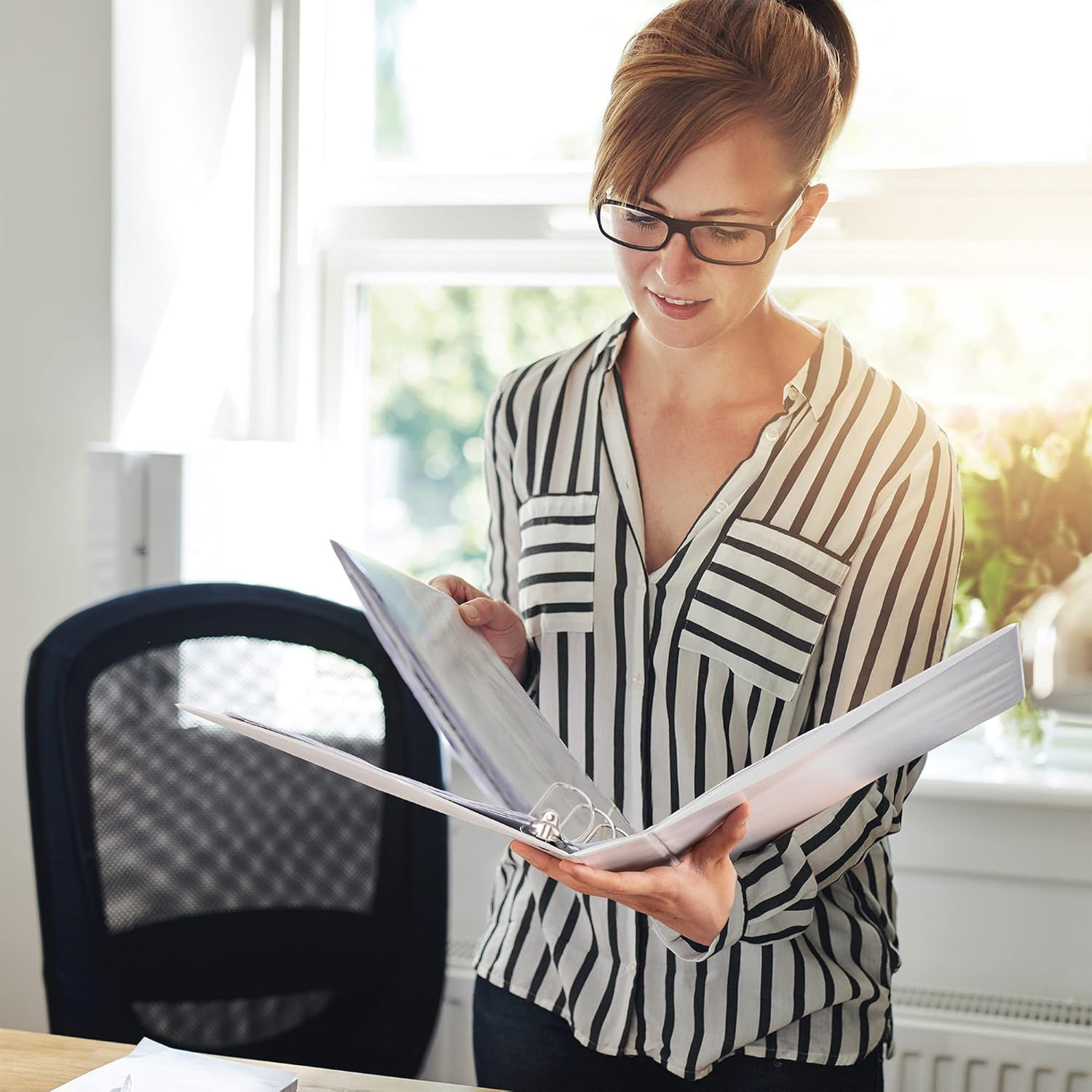 3 Ring Binders, 3 Inch, 2 Pack, D-Ring Organizer for School, Home