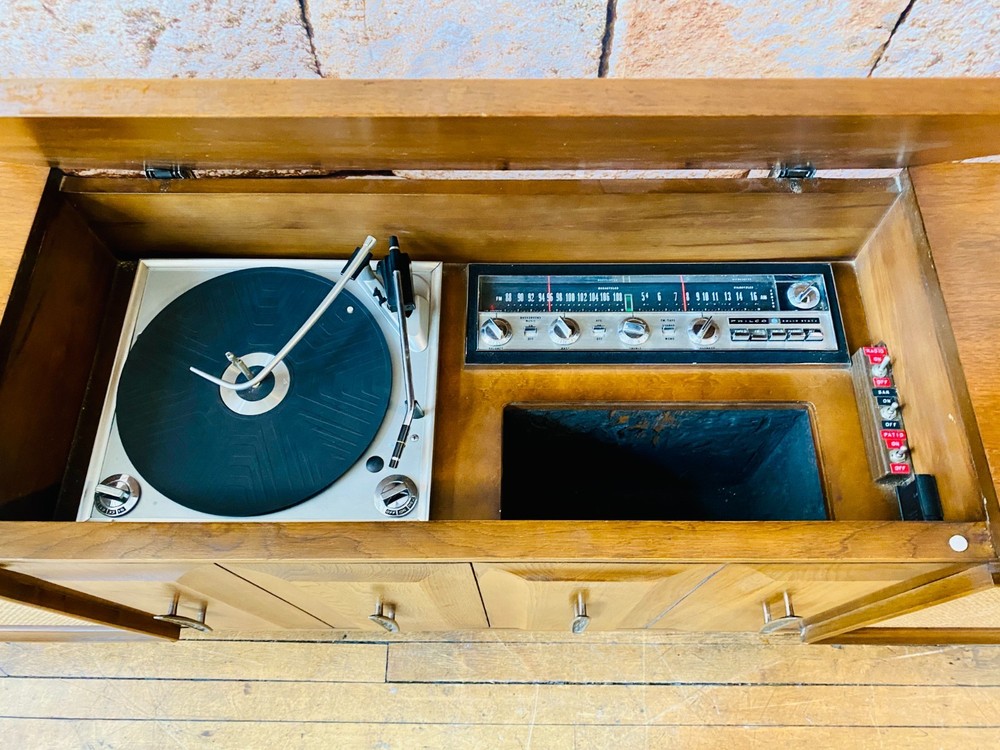 Mid Century Stereo Record Console by Philco