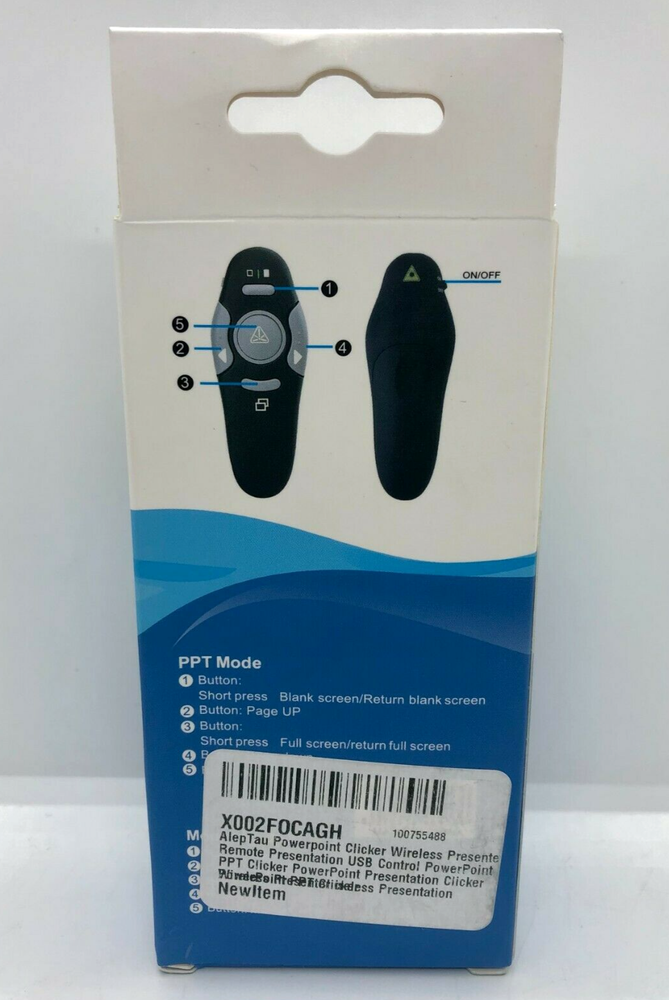 AlepTau Wireless Presentation Clicker Remote Pointer - FREE SHIPPING a