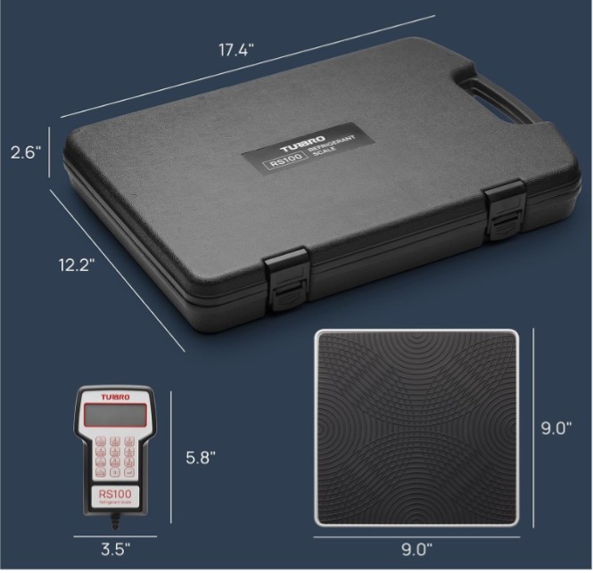 220lb Refrigerant Scale with Wired Controller, Memory Function & Hard Case.