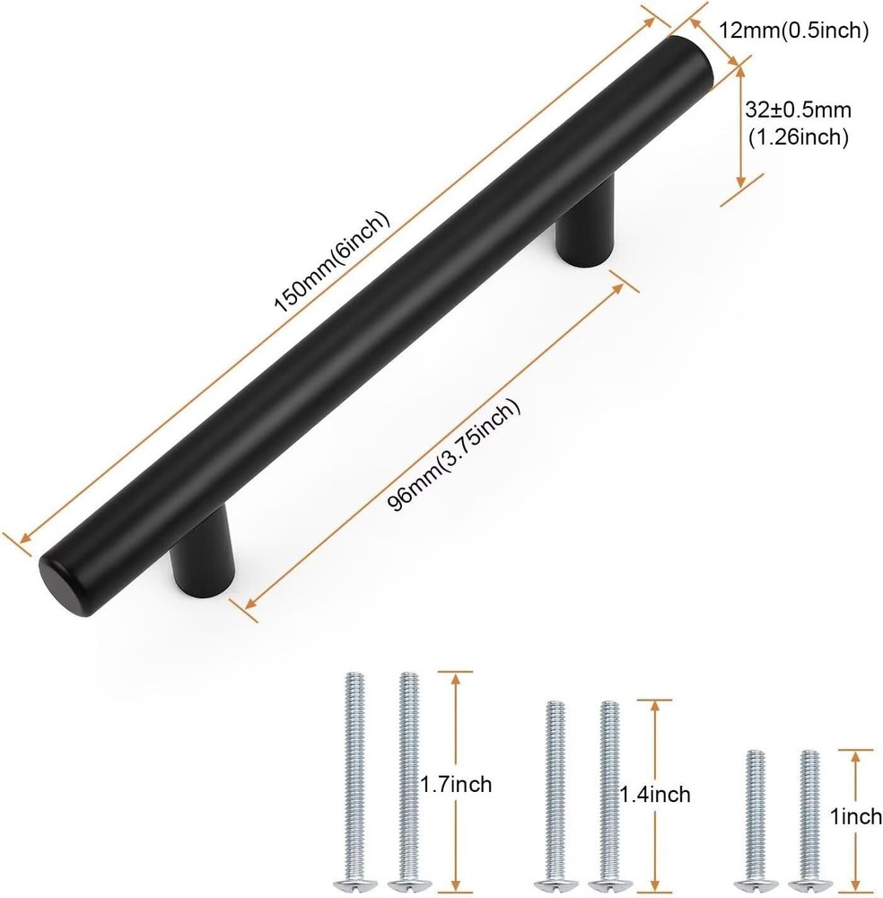 30 Pack Kitchen Cabinet Handles - Hole Centers 3.75"
