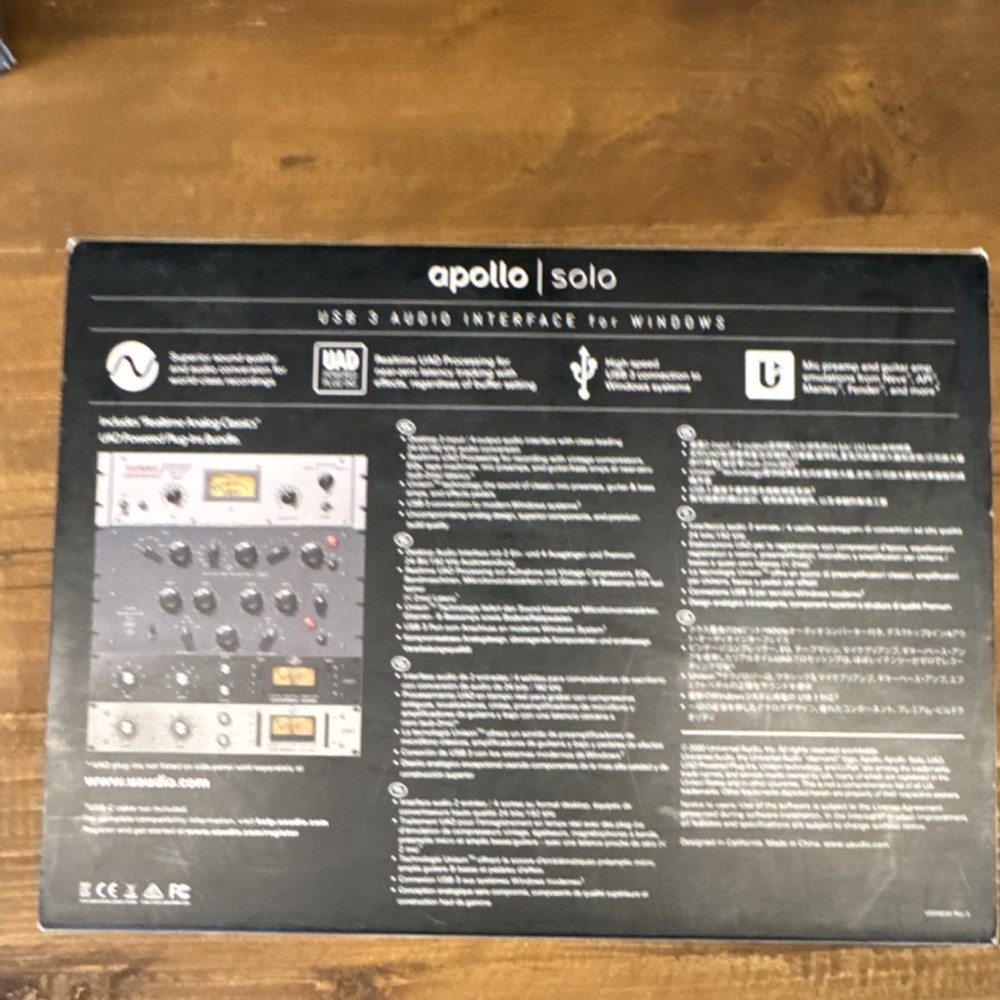 Universal Audio Apollo Solo Heritage USB Audio Interface, Mic/Line Inputs