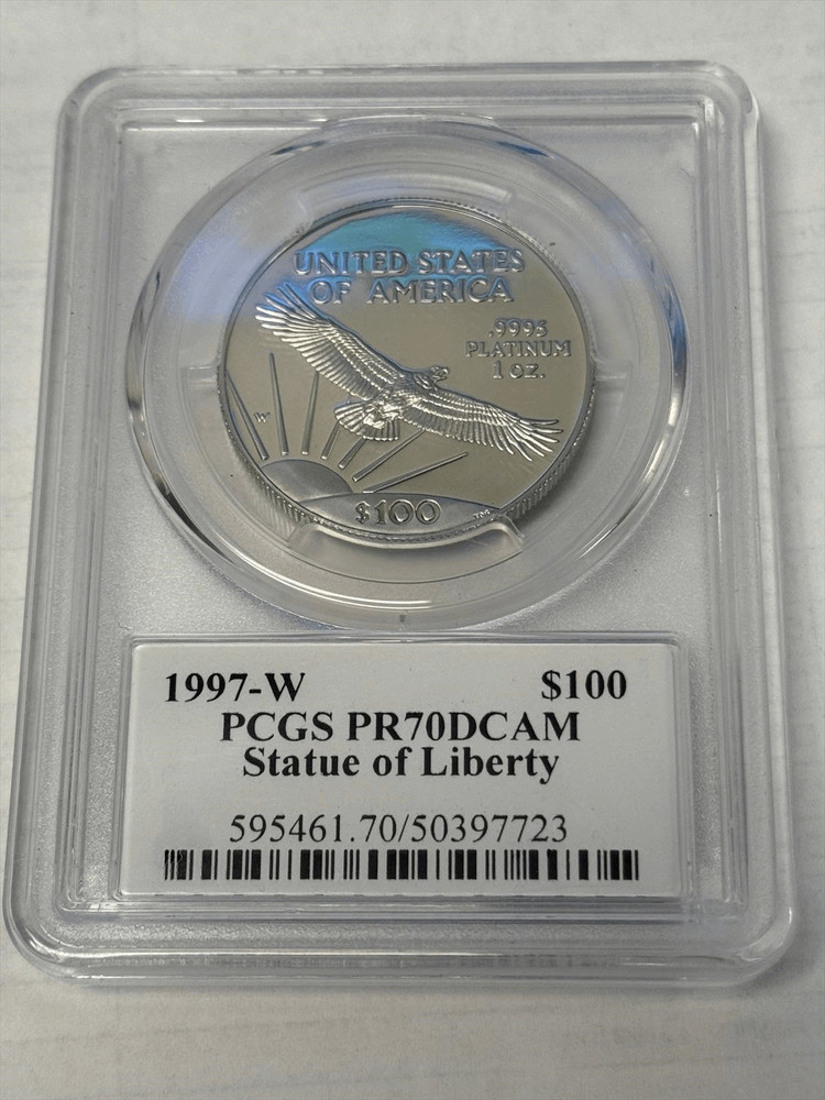 1997 $100 Proof Platinum Eagle PCGS PR 70 David Hall