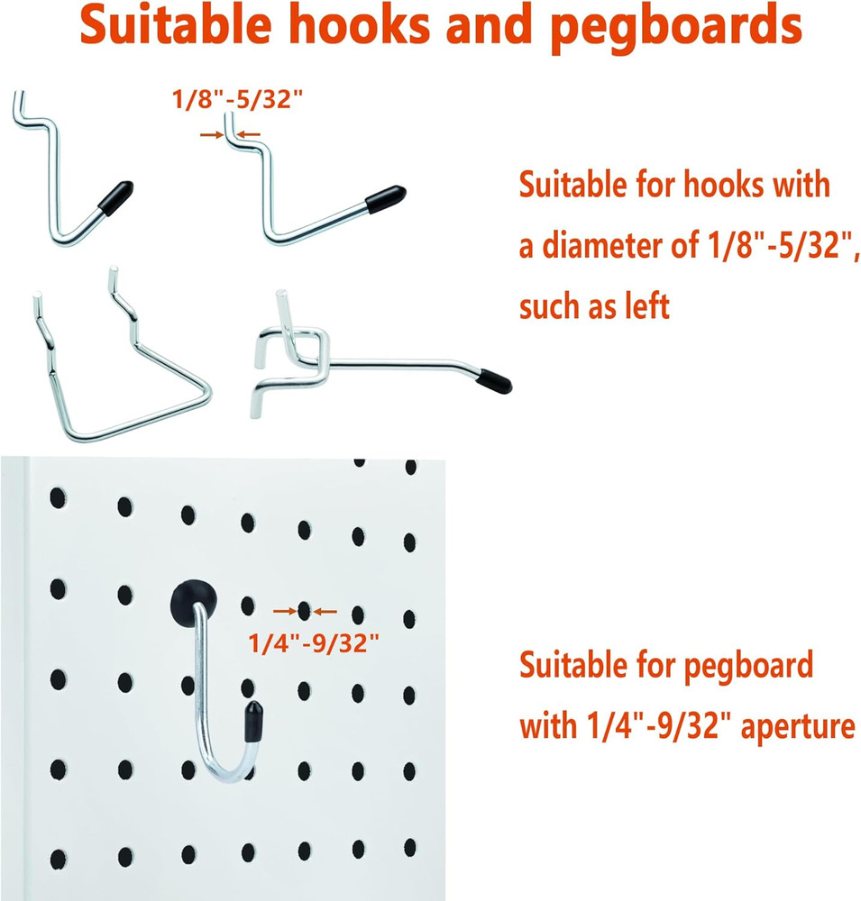 Pegboard Hook Locks, for Stopping Hooks from Falling Off, 60PCS, Black