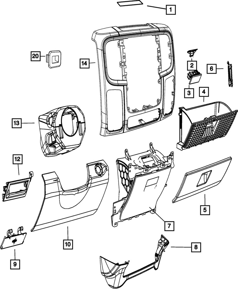 Genuine Mopar Instrument Panel Bin 68273103AA