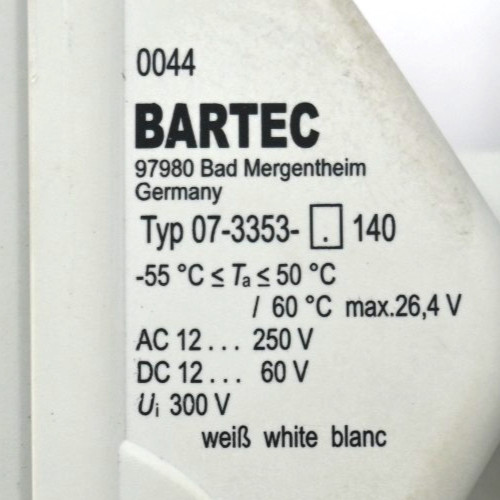 BARTEC 07-3353-140 PUSH BUTTON COMPLETE UNIT PANEL MOUNT