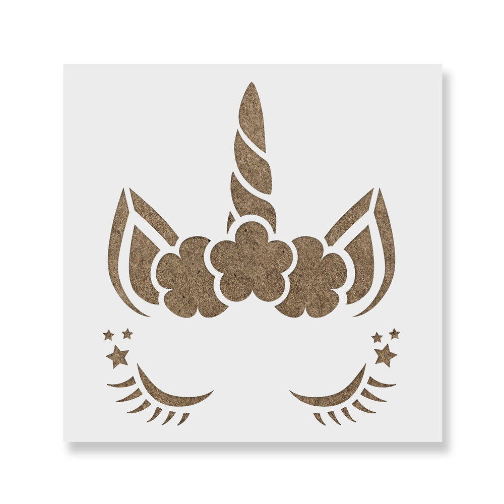 Unicorn Head Stencil - Durable & Reusable Mylar Stencils