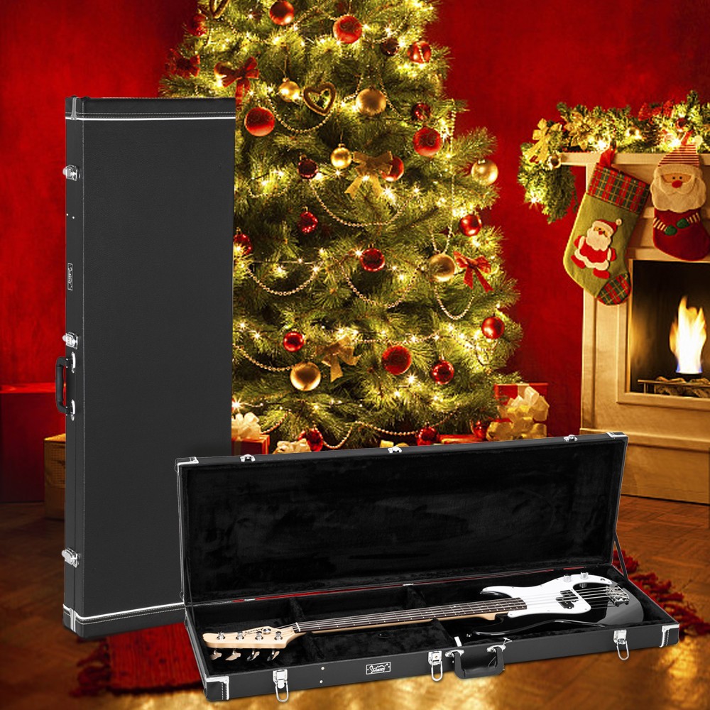 High Grade Electric Guitar Square Hard Case Flat Black