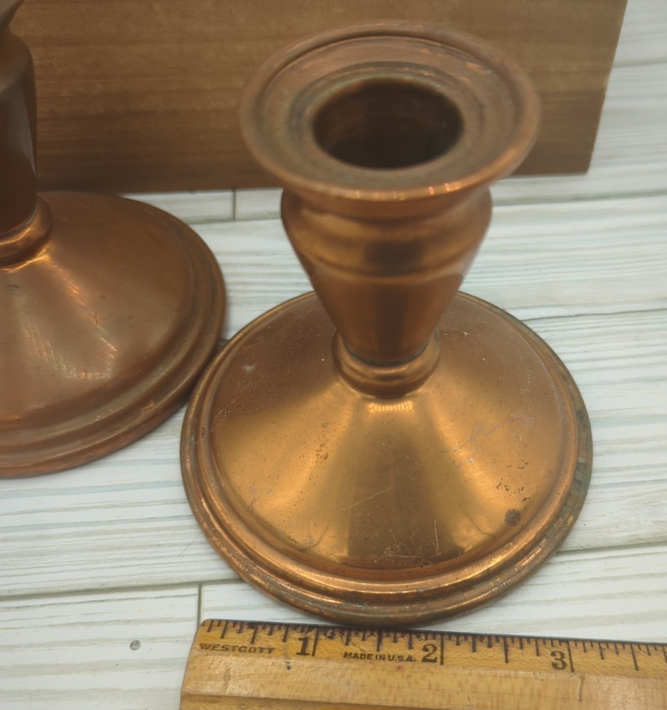 Coppercraft Guild Copper Candle Holders MCM Farmhouse