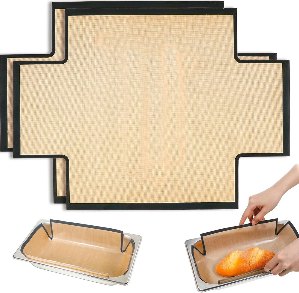 9x5" Silicone Baking Sling Liners - Reusable Non-Stick Bread Pan Mat - 2 Count