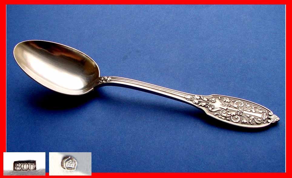 Large Solid Spoon, 800 Silver D415