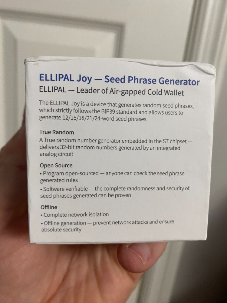 Joy Mnemonic Phrase Generator - Offline Hardware Random Generator for Cryptocurr