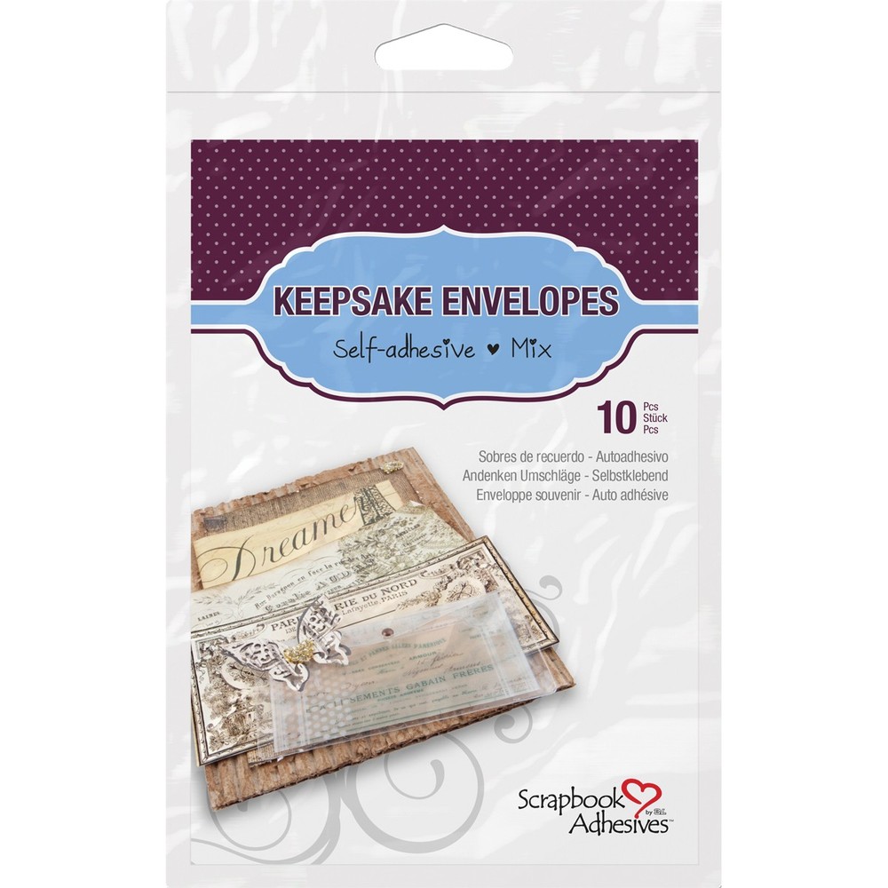 3L 1662-6 Scrapbook Adhesives Keepsake Envelopes 10/Pkg-Assorted Sizes