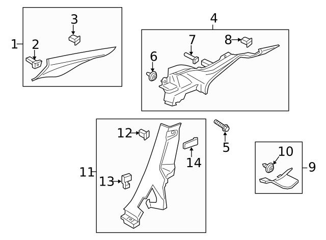 Genuine Ford Trim C Pillar FP5Z-5452018-MC