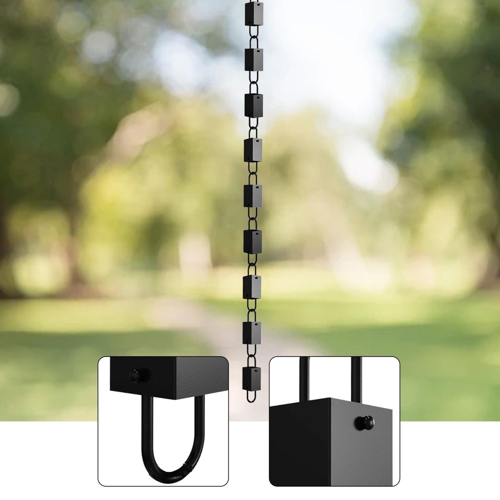 Rain Chain for Gutter Replace Gutter Downspout Square Cups Metal for Divert