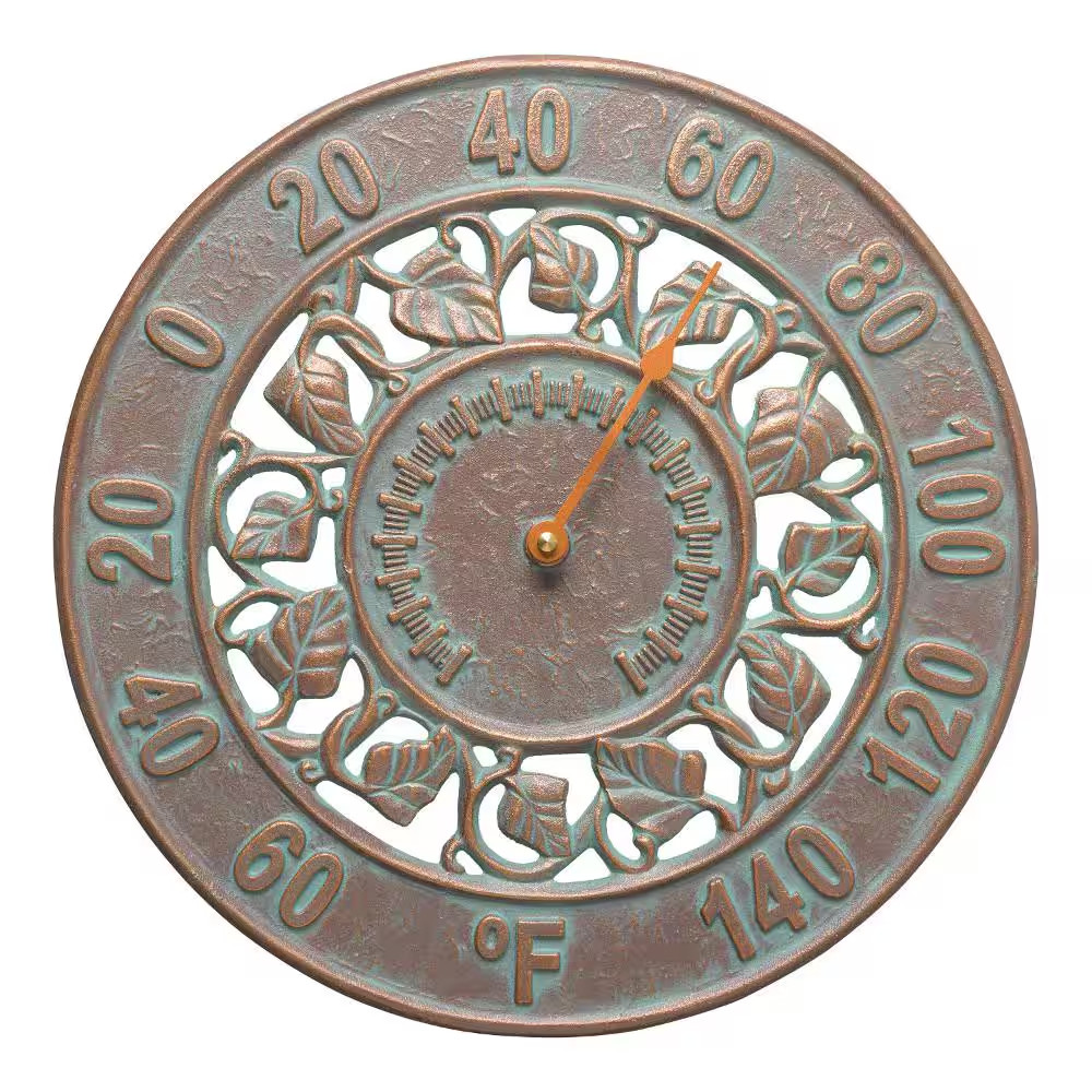 Verdigris Ivy Silhouette Thermometer