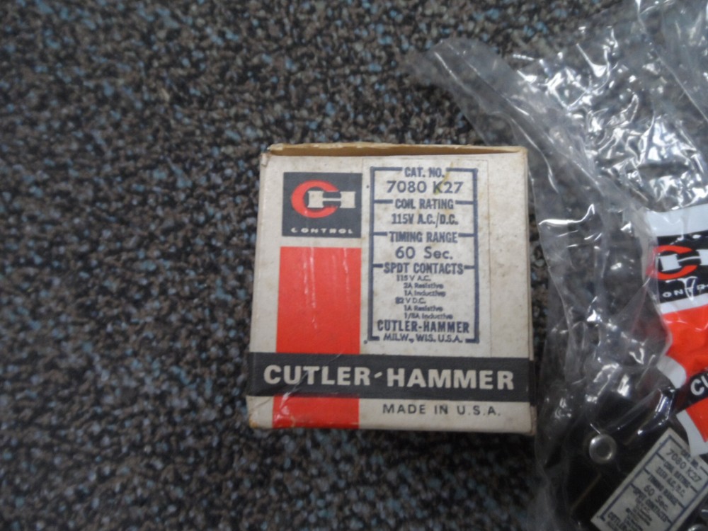 CUTLER HAMMER TIME DELAY RELAY 7080 K27
