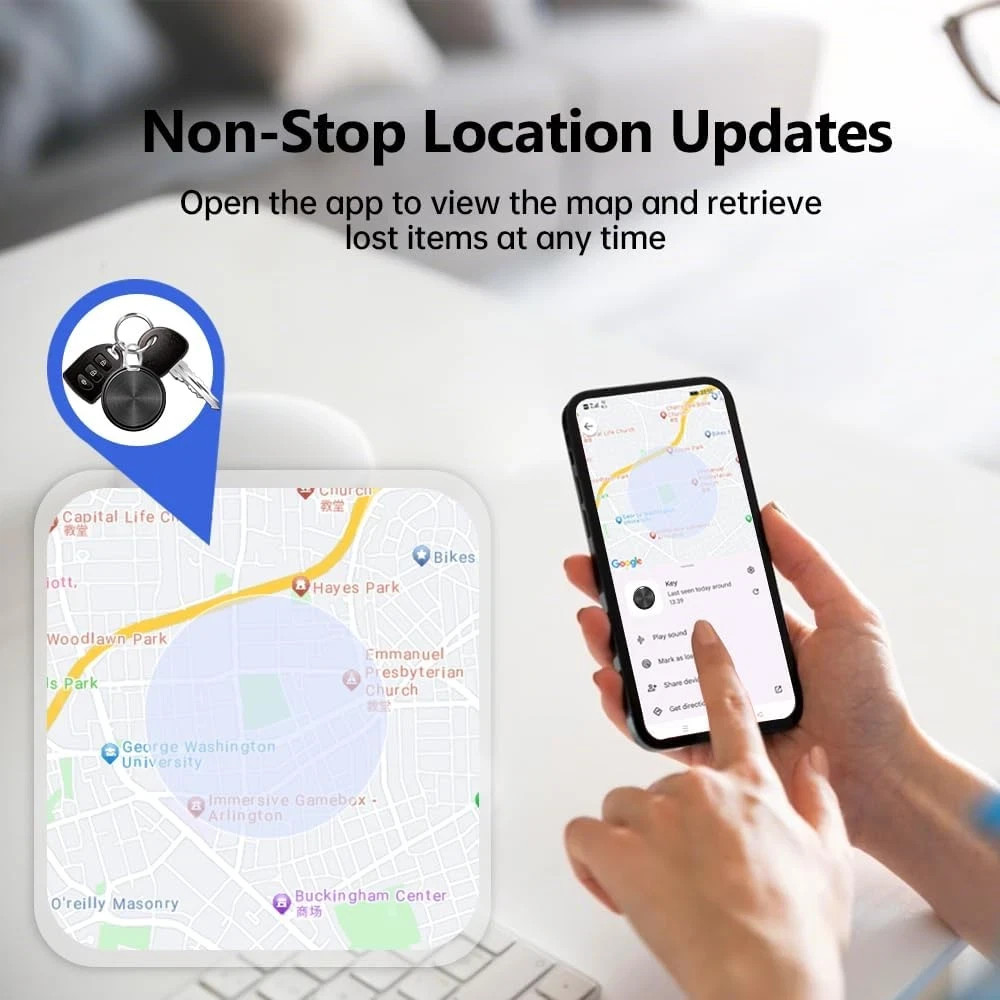 Android Tracker Tags 2 Pack, Smart Tag for Google Find My Device App (Android On