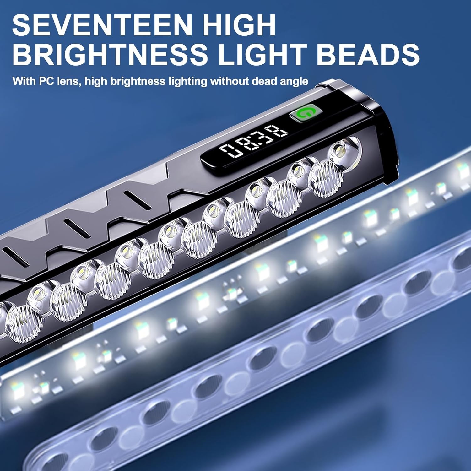 Powerful 4800LM LED Bike Light Bar 10000mAh Rechargeable Bicycle Front Headlight