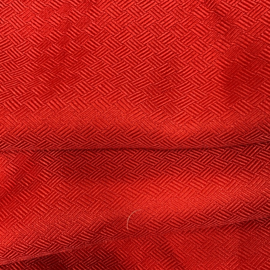 Set of 3 Solid Red Textured Christmas Holiday Fabric Rectangular Tablecloths