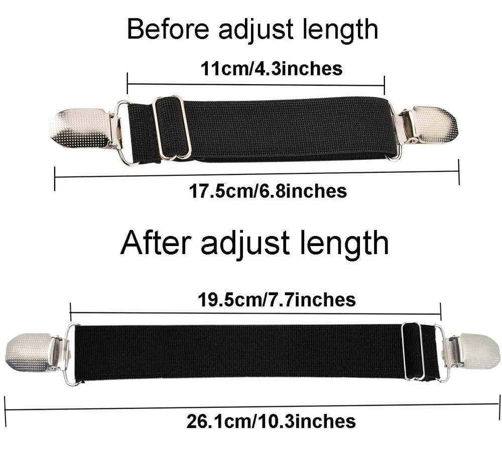 Springen Adjustable Elastic Boot Clips, 4 Pieces Straps One Size, Color