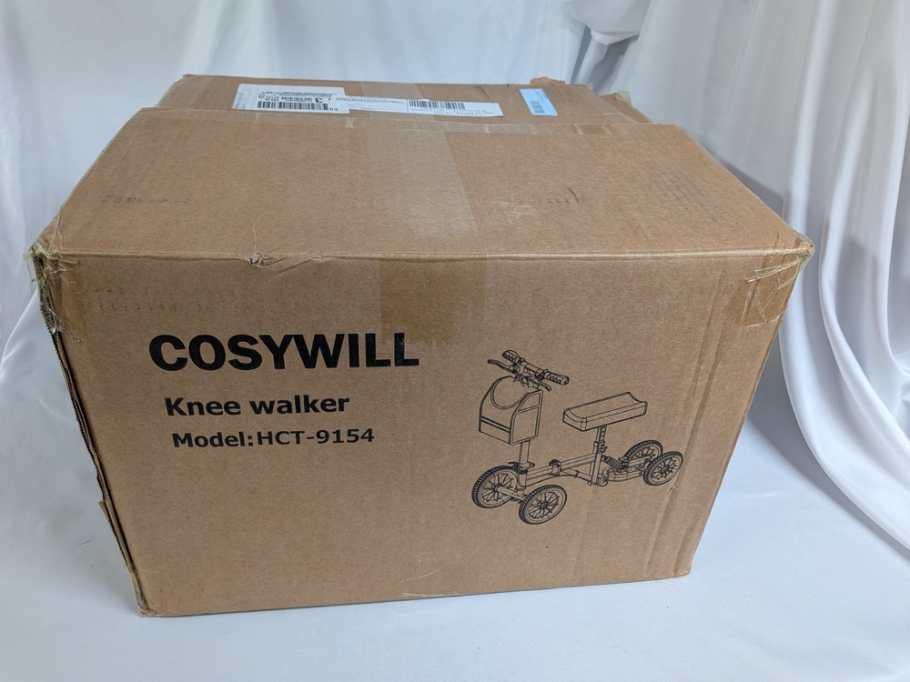 COSYWILL Steerable Knee Scooter Walker Foldable Blue Color