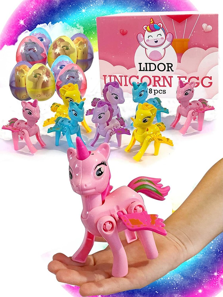 Easter Unicorns Surprise Eggs with Toys Inside Stocking Stuffers 4 Pack