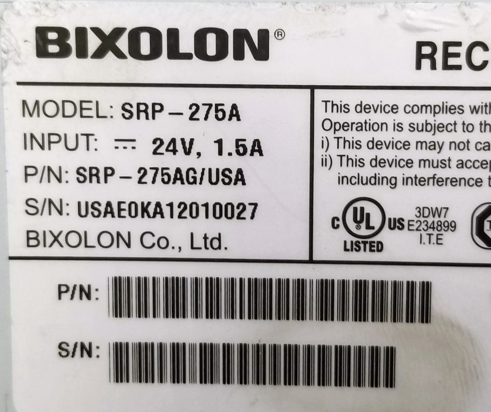 Bixolon SRP-275A Dot Matrix Impact Receipt Printer