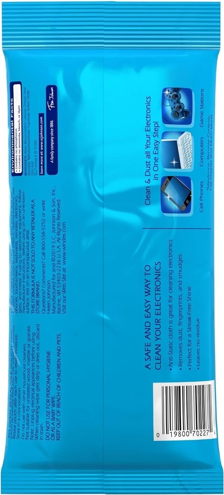Windex Electronics Wipes, Pre-Moistened Screen Wipes