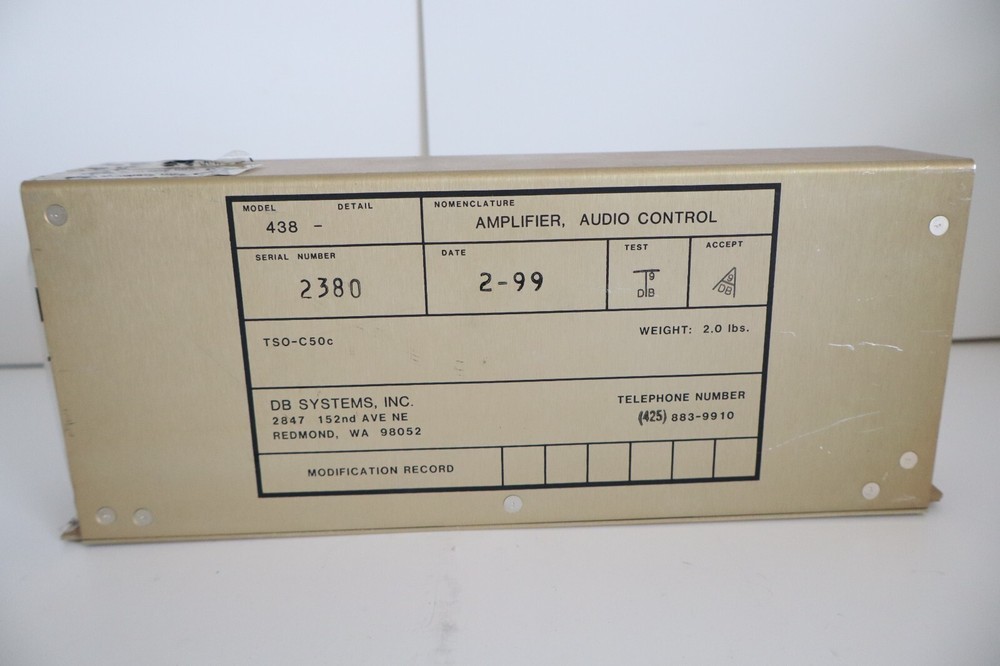 DB Systems 418 Audio Control Amplifier - Removed Working (4 Available)