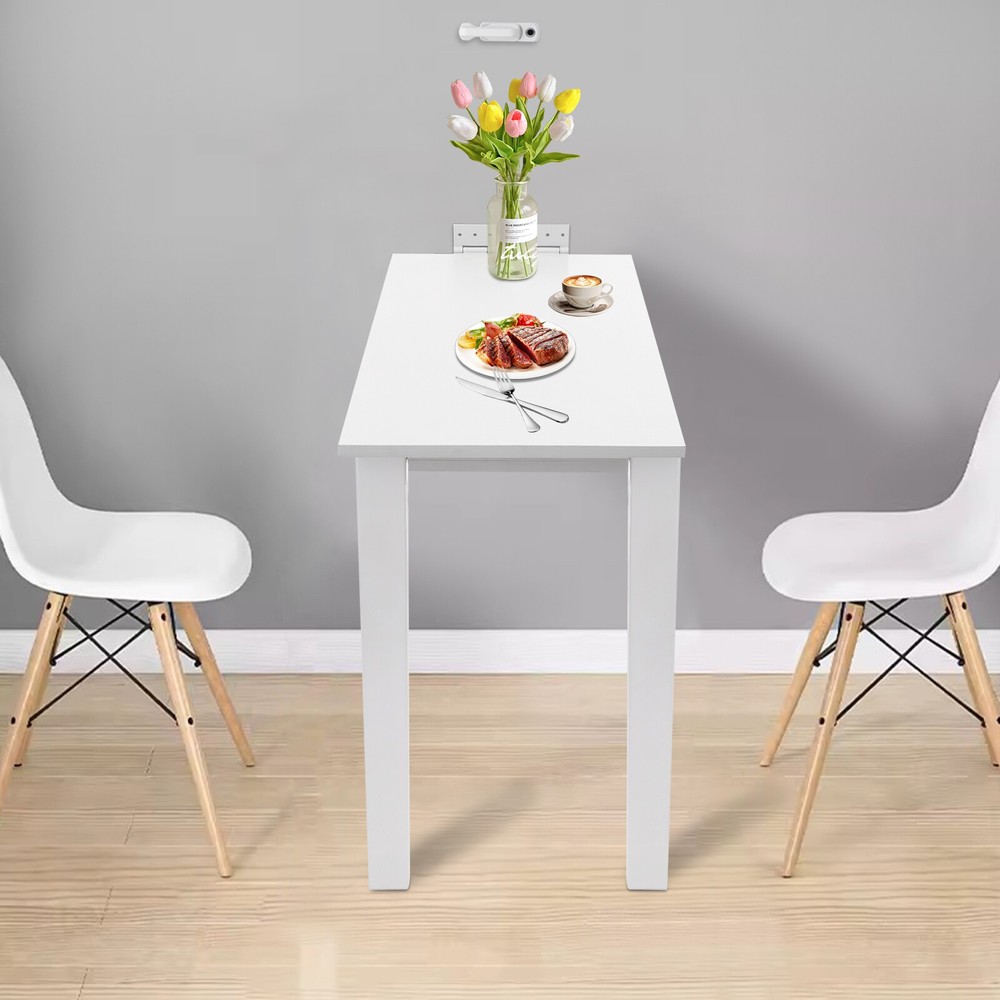 White Wall Mounted Folding Table Wood Folding Dining Table Folding Table