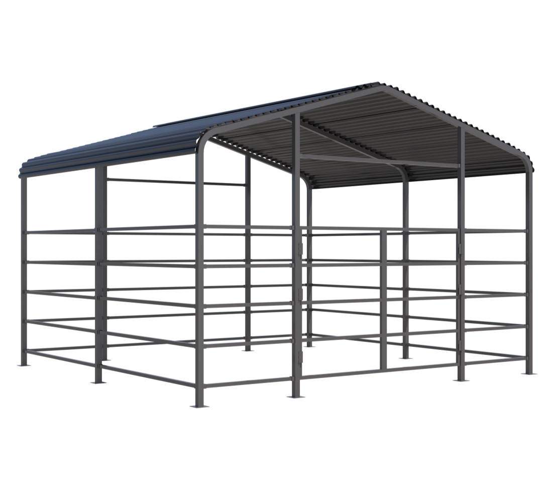 New 13×13 FT Metal Livestock Shed Farm Animal Shelter Cowshed Free Shipping USA