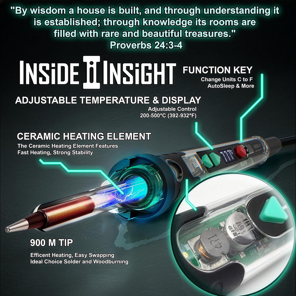 Lnside Lnsight 68W Adjustable Temperature Soldering Iron Kit for DIY Projects