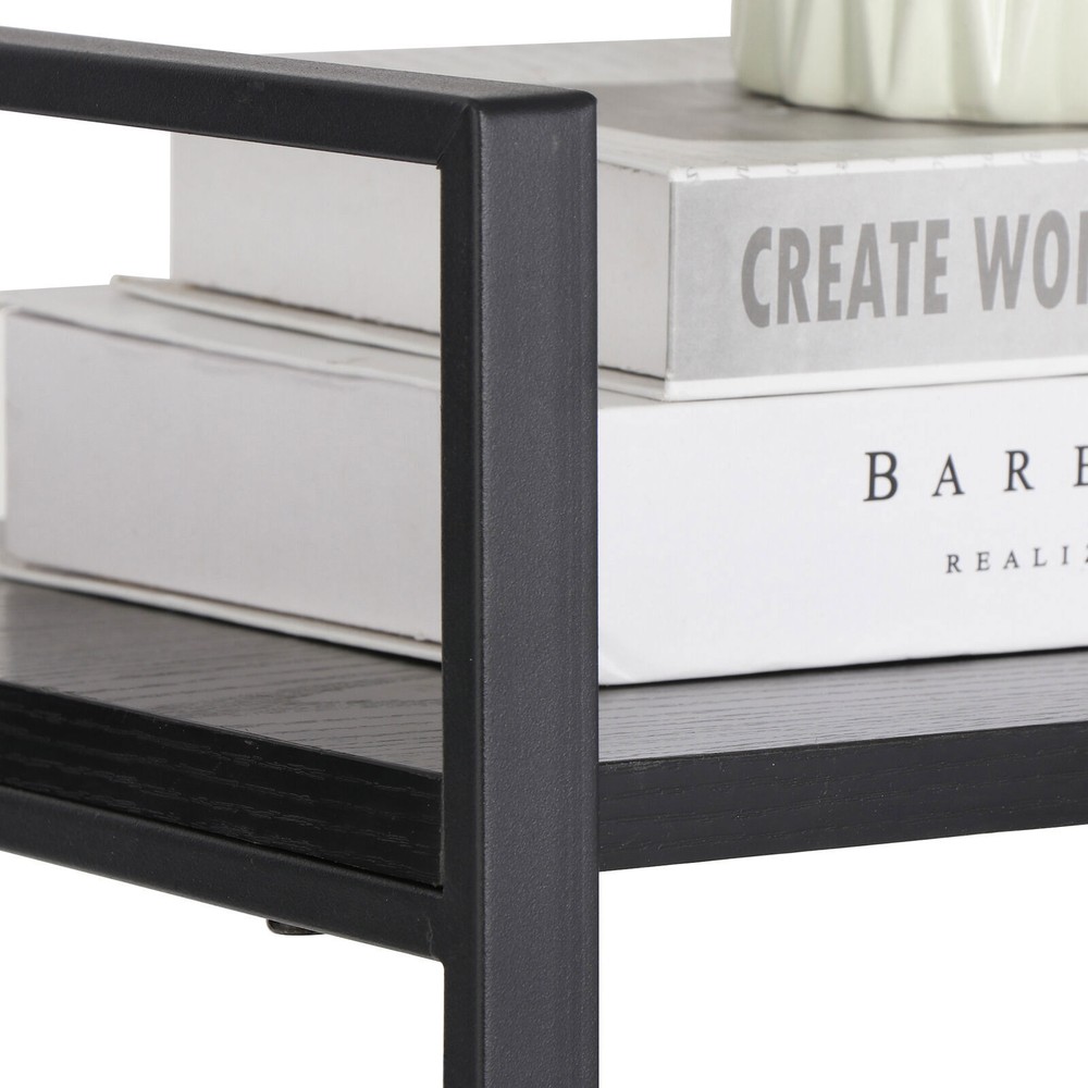 Solid Double Bookcase Short Frame Wood Bookshelf Display Rack Small Place Cozy