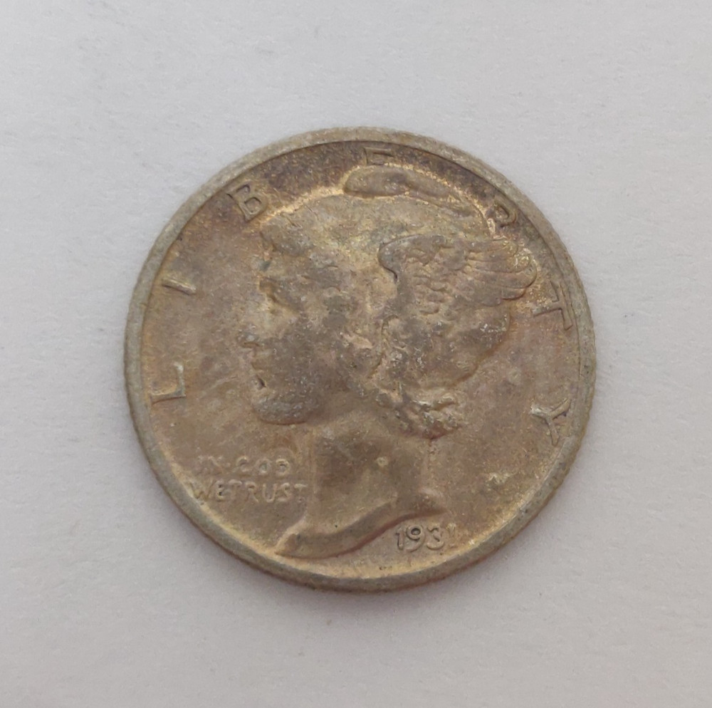 1931-S MERCURY DIME XF